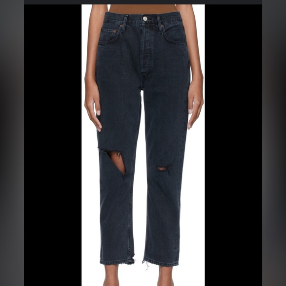 AGOLDE - Riley Jean Ripped Denim in Black size 26 - Picture 3 of 3